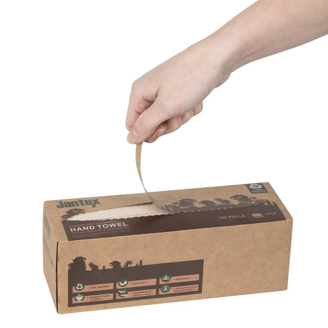 Jantex Green 100% Recycled Hand Towel 1ply 3600 sheets - Image 6