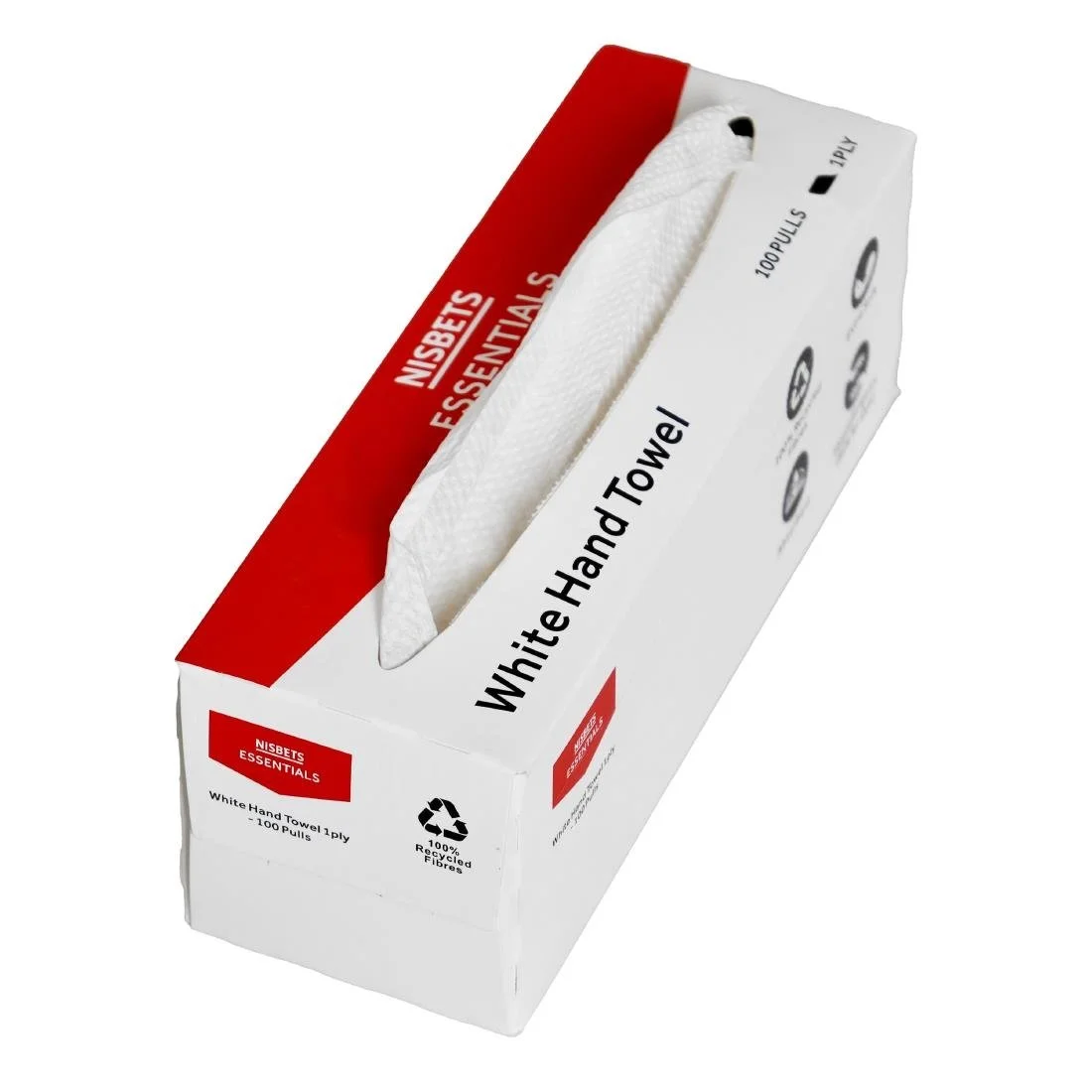 Nisbets Essentials White Hand Towels 1ply - 100 Sheets (36 Pack) - Image 3