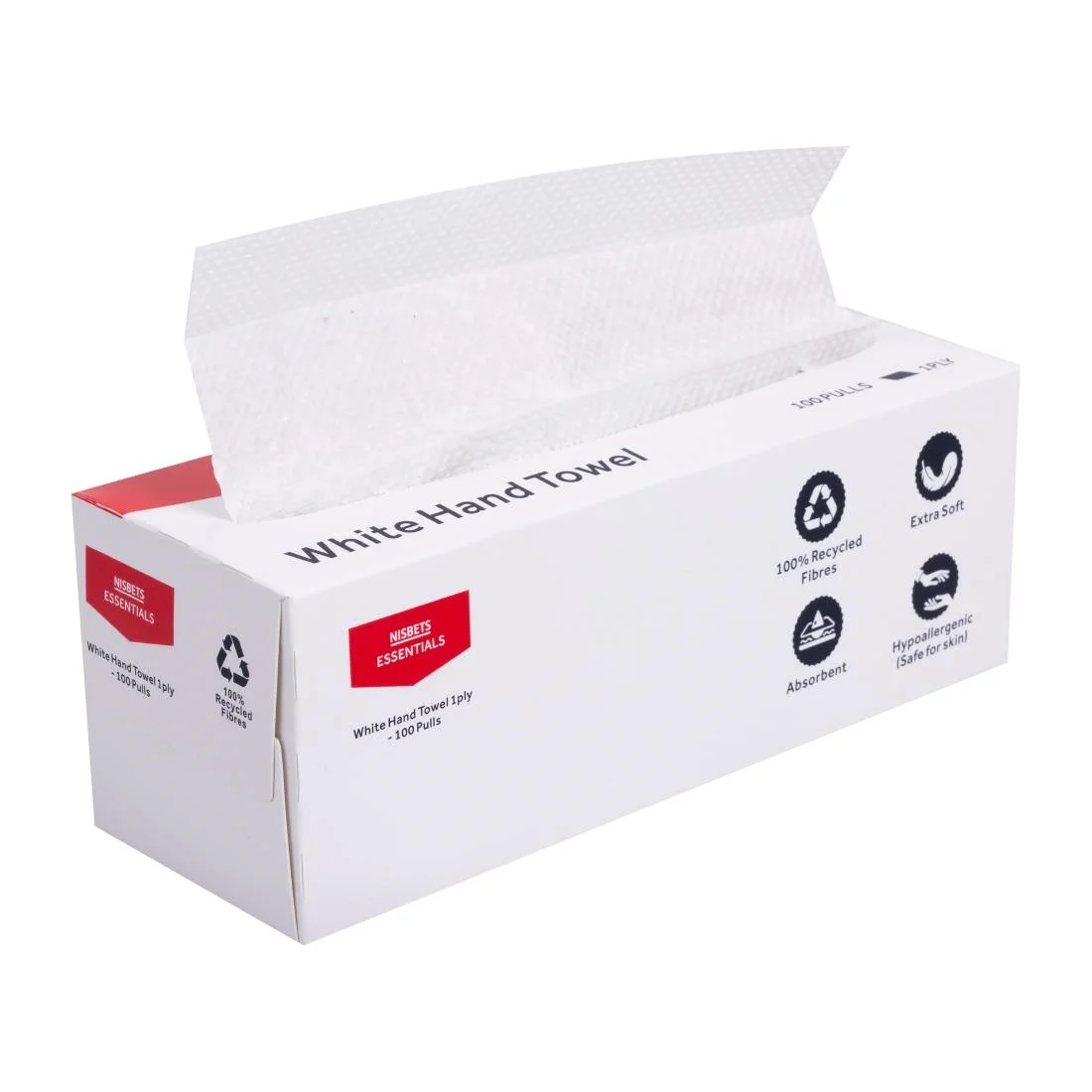 Nisbets Essentials White Hand Towels 1ply - 100 Sheets (36 Pack) - Image 4