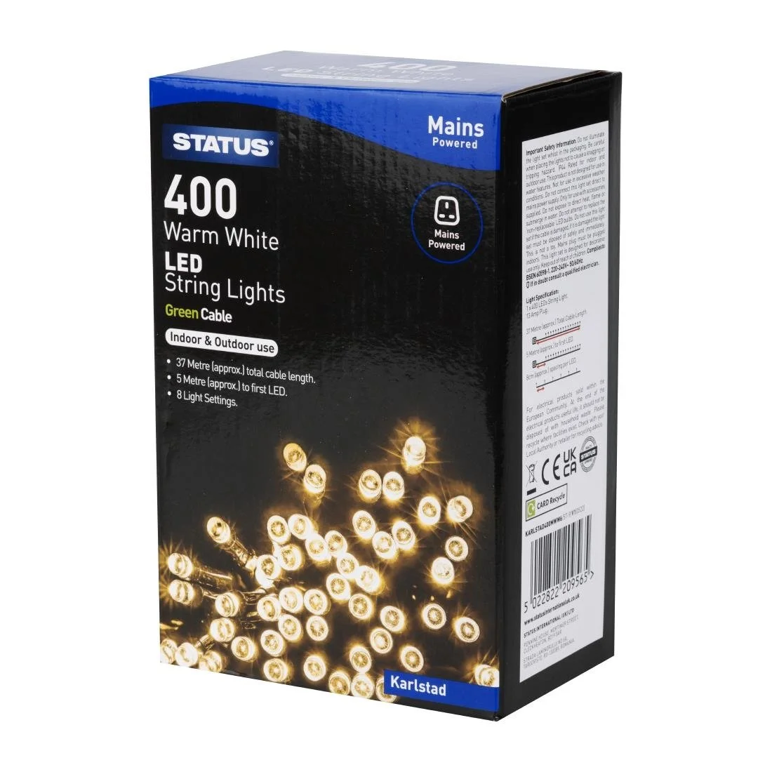 Status Karlstad 400 Warm White LED Indoor/Outdoor String Lights - Image 4