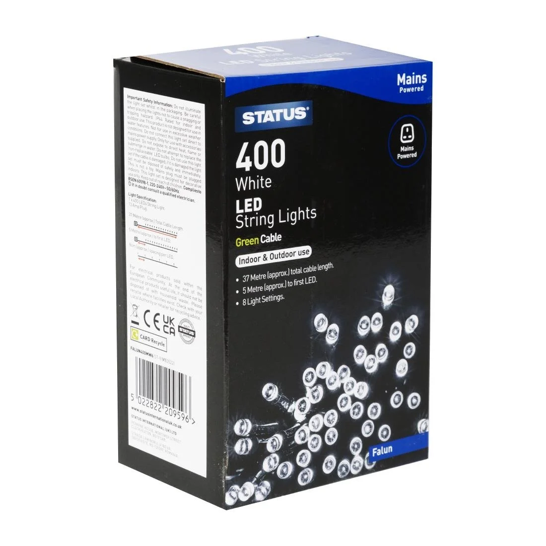 Status Falun 400 Cool White LED Indoor/Outdoor String Lights - Image 3