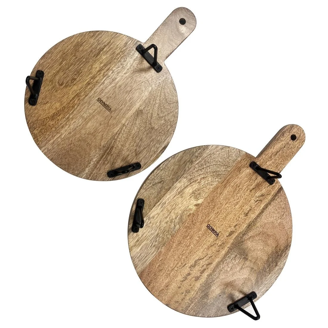 Olympia Round Handled Display Stand Mango Wood with Metal Legs 350x250x80mm - Image 4