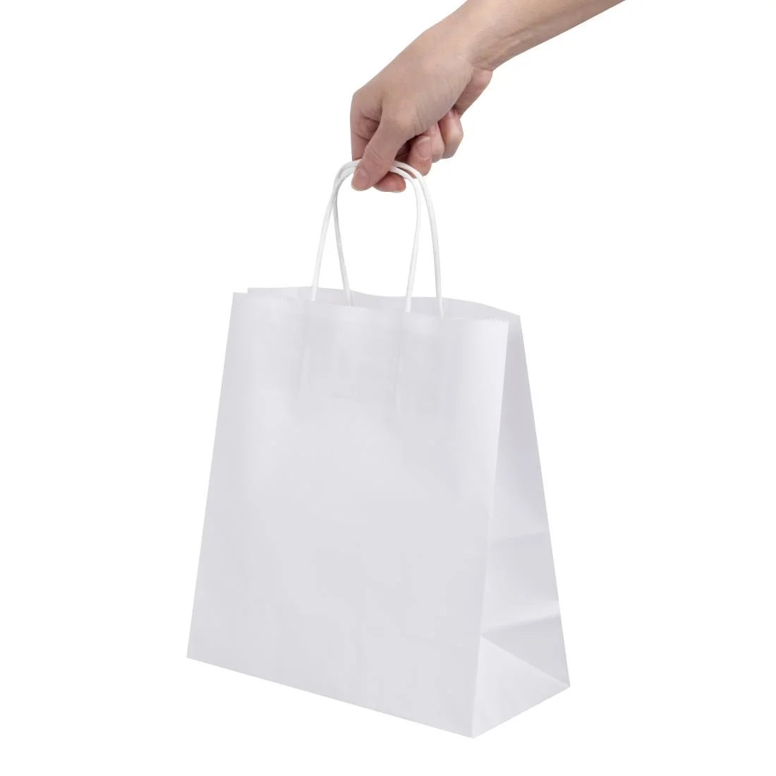 Fiesta Recyclable Twist Handle White Paper Bags Medium (250 Pack) - Image 6