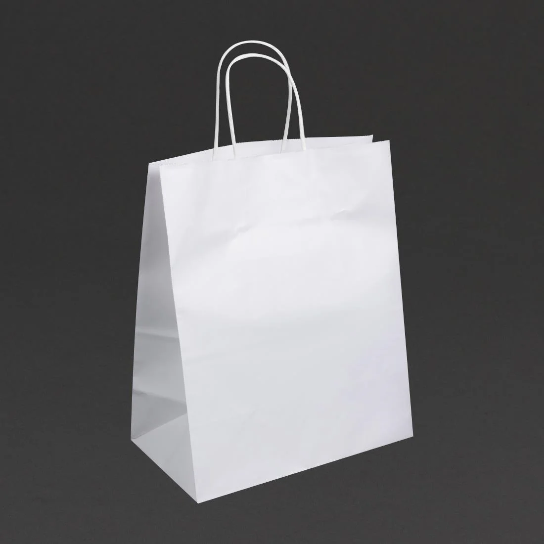 Fiesta Recyclable Twist Handle White Paper Bags Large (250 Pack) - Image 3