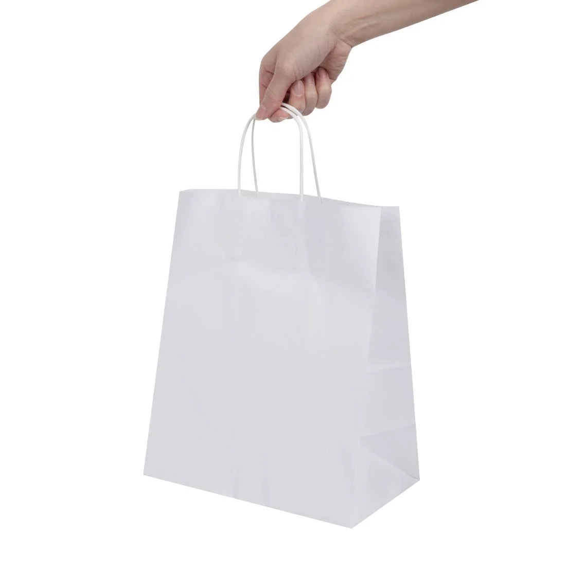 Fiesta Recyclable Twist Handle White Paper Bags Large (250 Pack) - Image 6