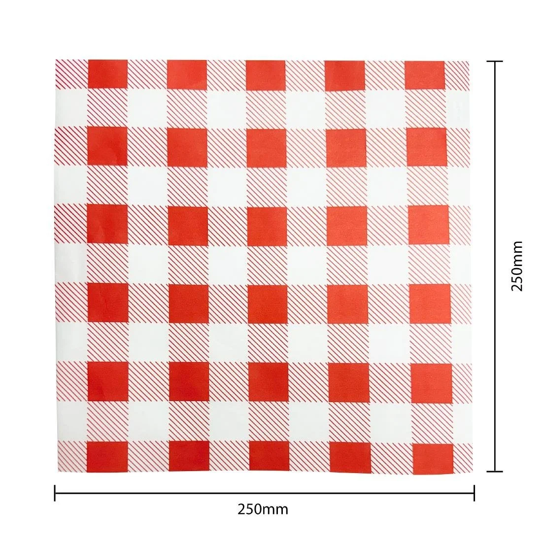 Fiesta Compostable Red Gingham Greaseproof Sheets 250x250mm (200 Pack) - Image 10