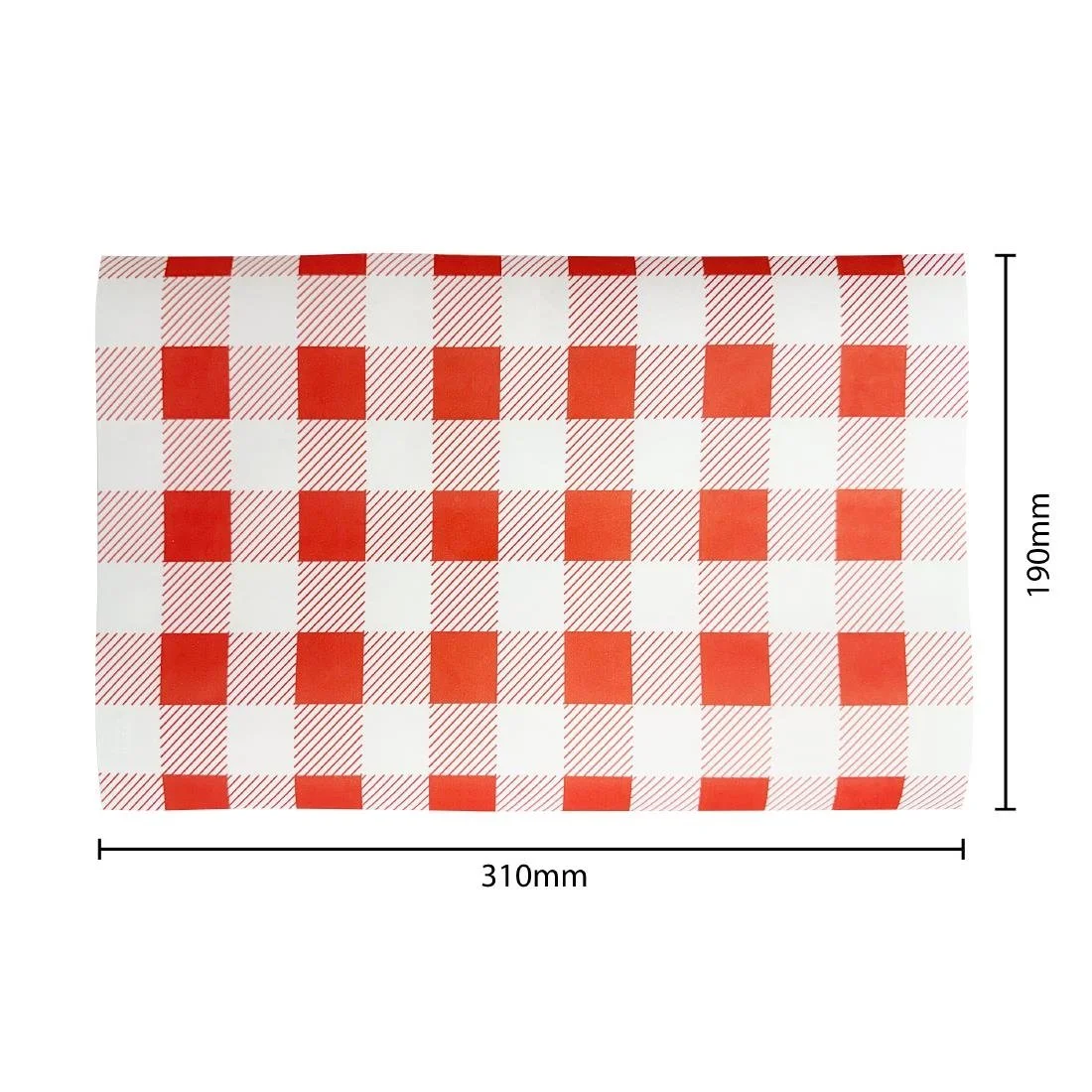 Fiesta Compostable Red Gingham Greaseproof Sheets 310x190mm (200 Pack) - Image 7