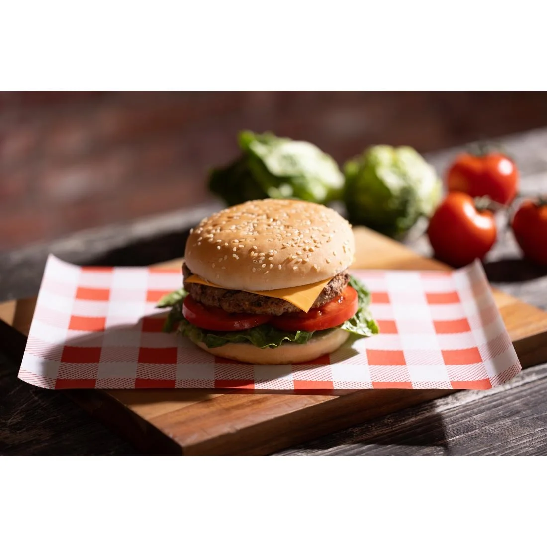 Fiesta Compostable Red Gingham Greaseproof Sheets 310x190mm (200 Pack) - Image 7