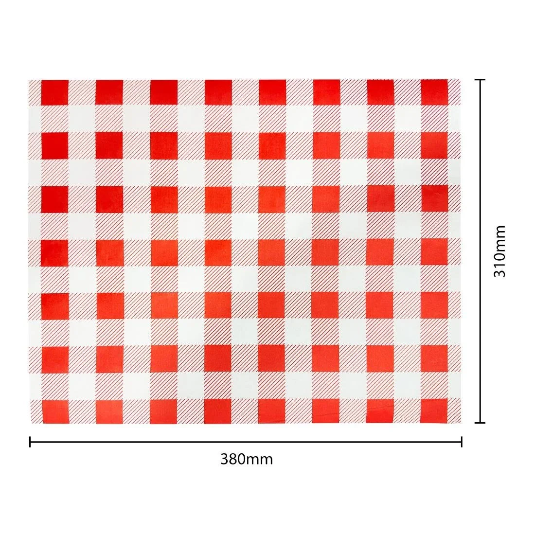 Fiesta Compostable Red Gingham Greaseproof Sheets 380x310mm ( 200 Pack) - Image 10