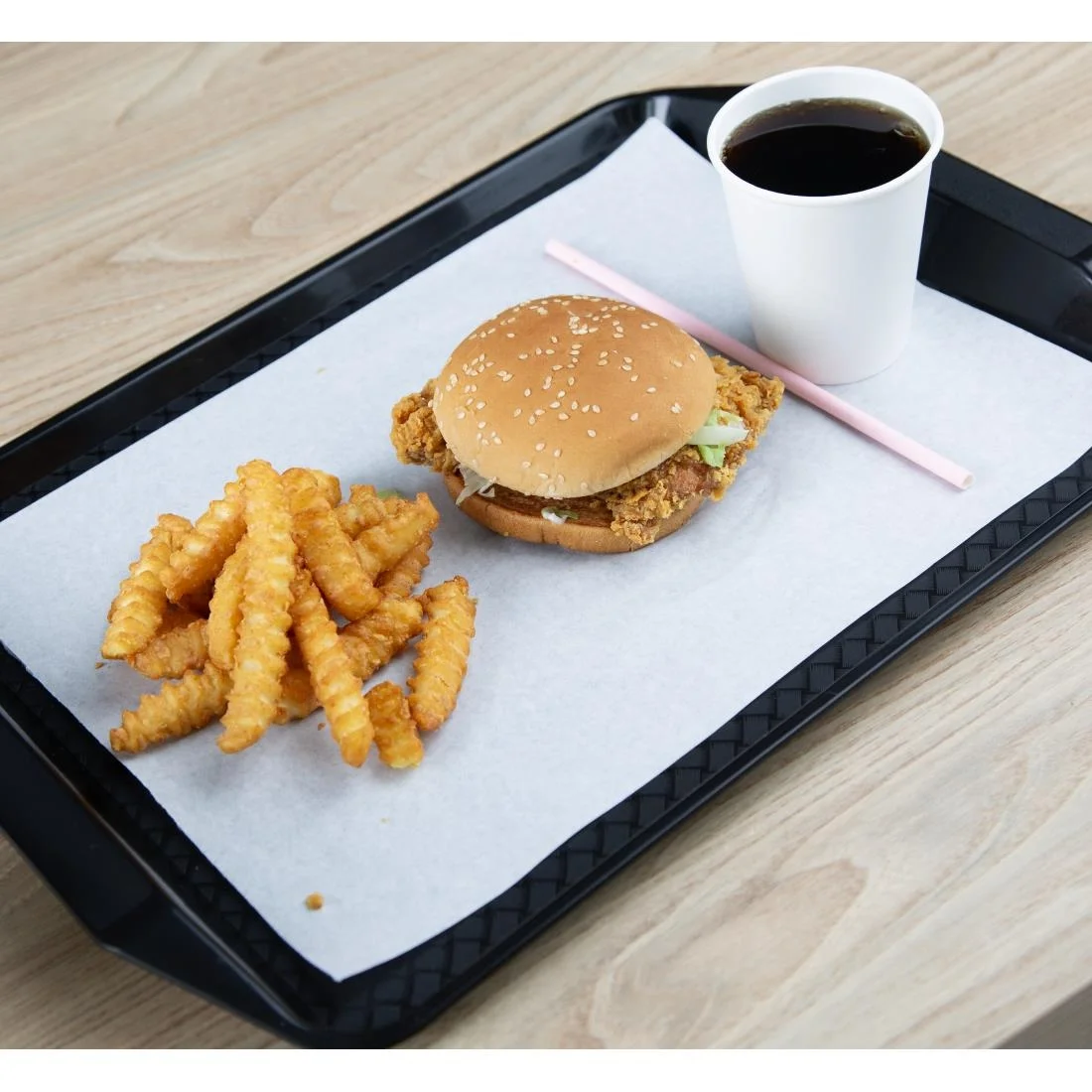 Olympia Kristallon Handled Fast Food Tray Black 435x305mm - Image 6