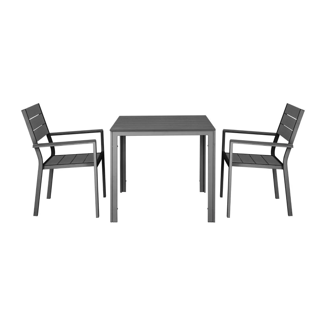 Bolero Valletta Grey Slatted Outdoor Table 780mm - Image 3