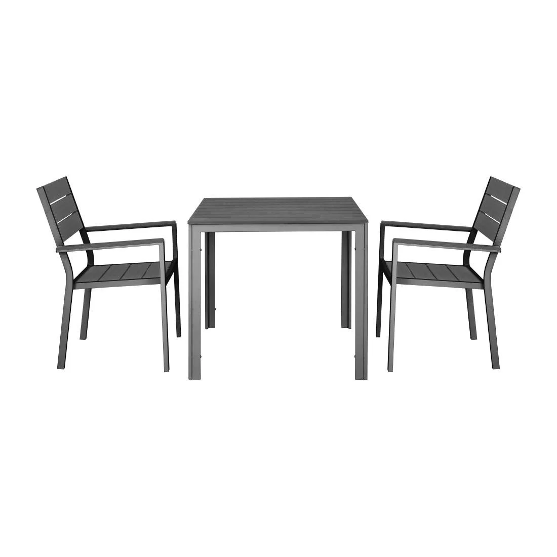 Bolero Valletta Grey Slatted Outdoor Table 780mm - Image 3