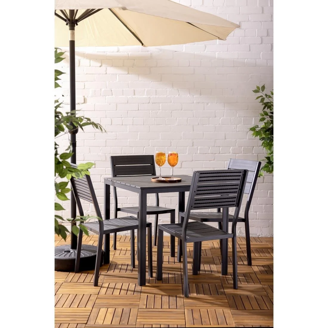 Bolero Valletta Grey Slatted Side Chair (4 Pack) - Image 6