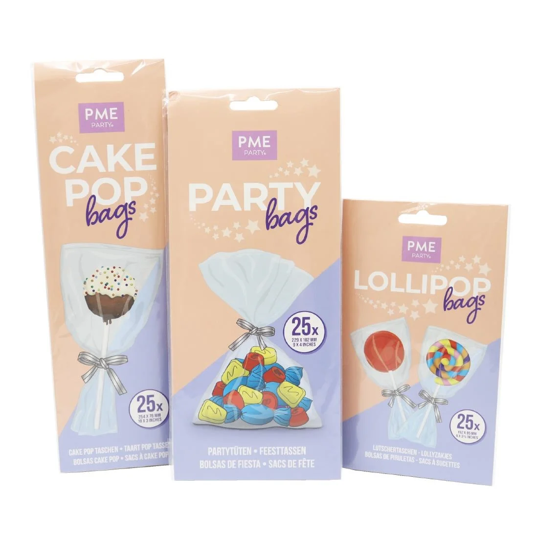PME Cake Pop Bags with Silver Ties 254x76mm (25 Pack) - Image 7