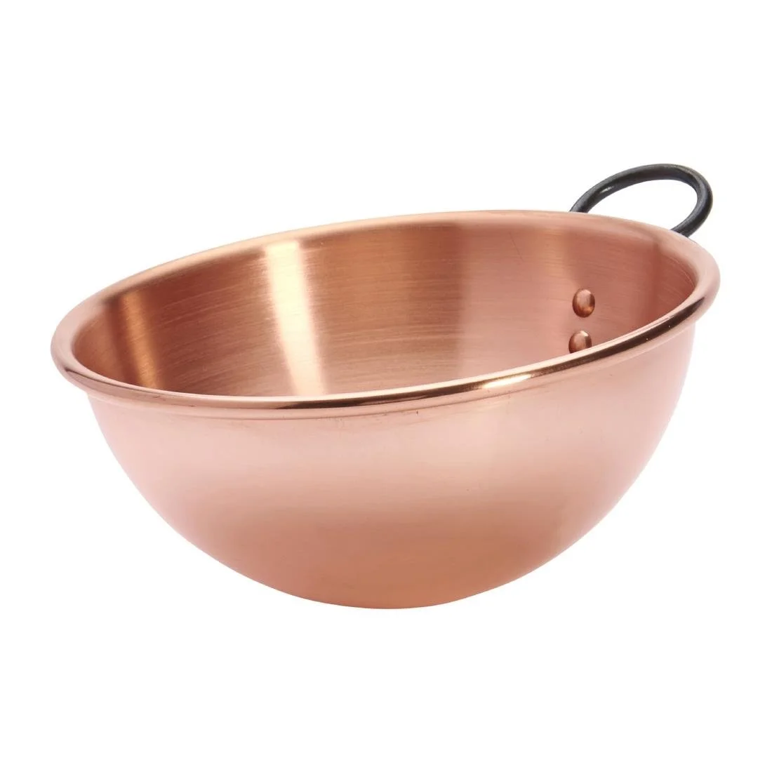 De Buyer Copper Egg Whites Bowl with Cast Iron Ring Handle 200mm - Image 2