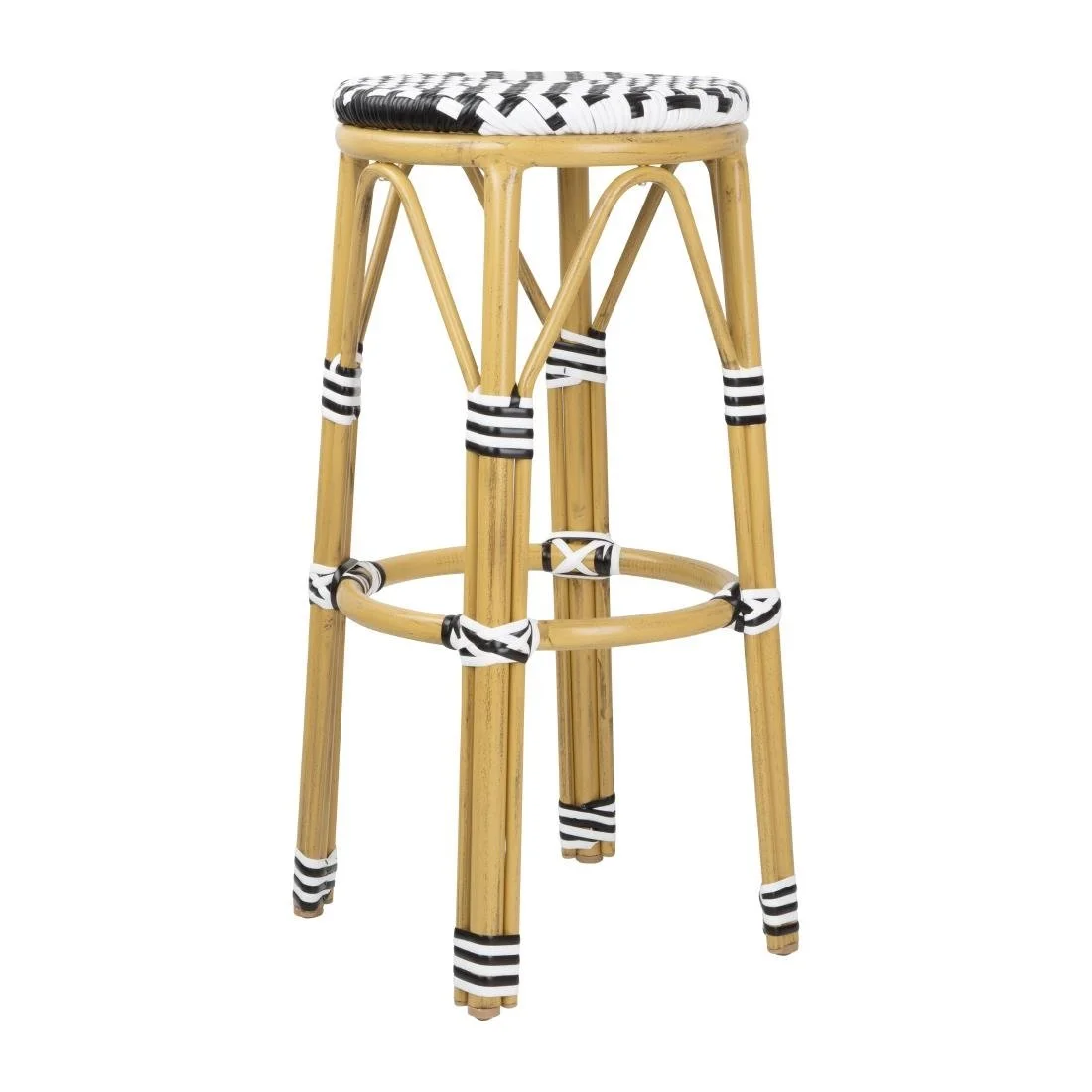 Bolero Parisian Style PE Rattan Bar Stools Black (2 Pack) - Image 5