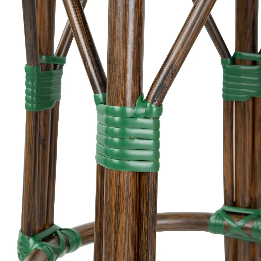 Bolero Parisian Style PE Rattan Bar Stools Green Dot Mix (2 Pack) - Image 3