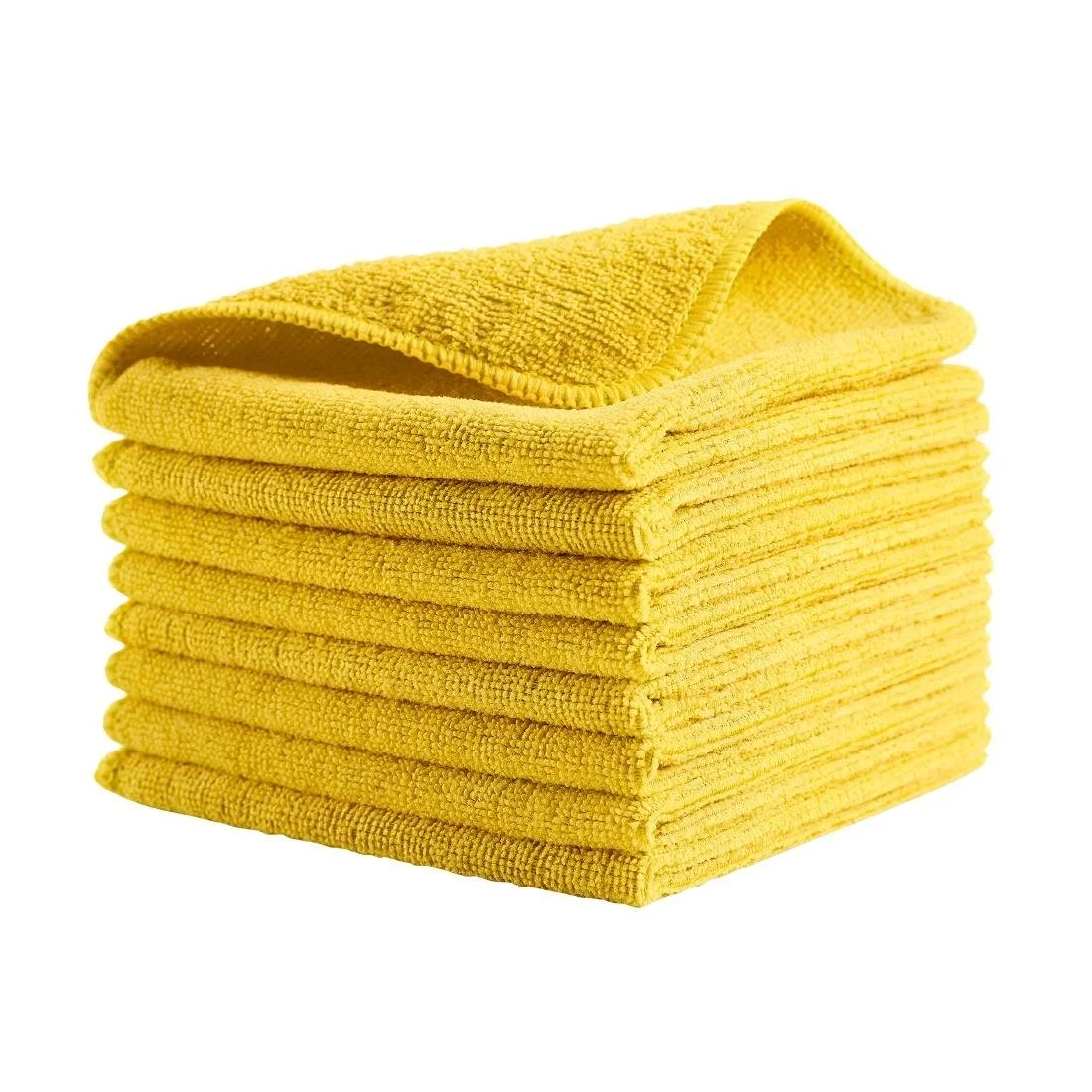 Rubbermaid HYGEN r-40 Recycled Microfibre Cloths 400x400mm Yellow (24 Pack) - Image 2