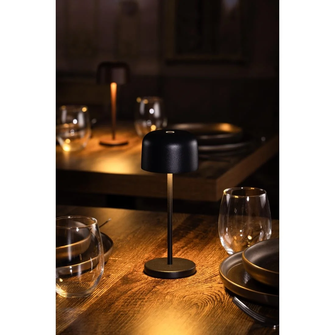 Olympia Siena Table Lamp Round Dome Black 200mm - Image 5