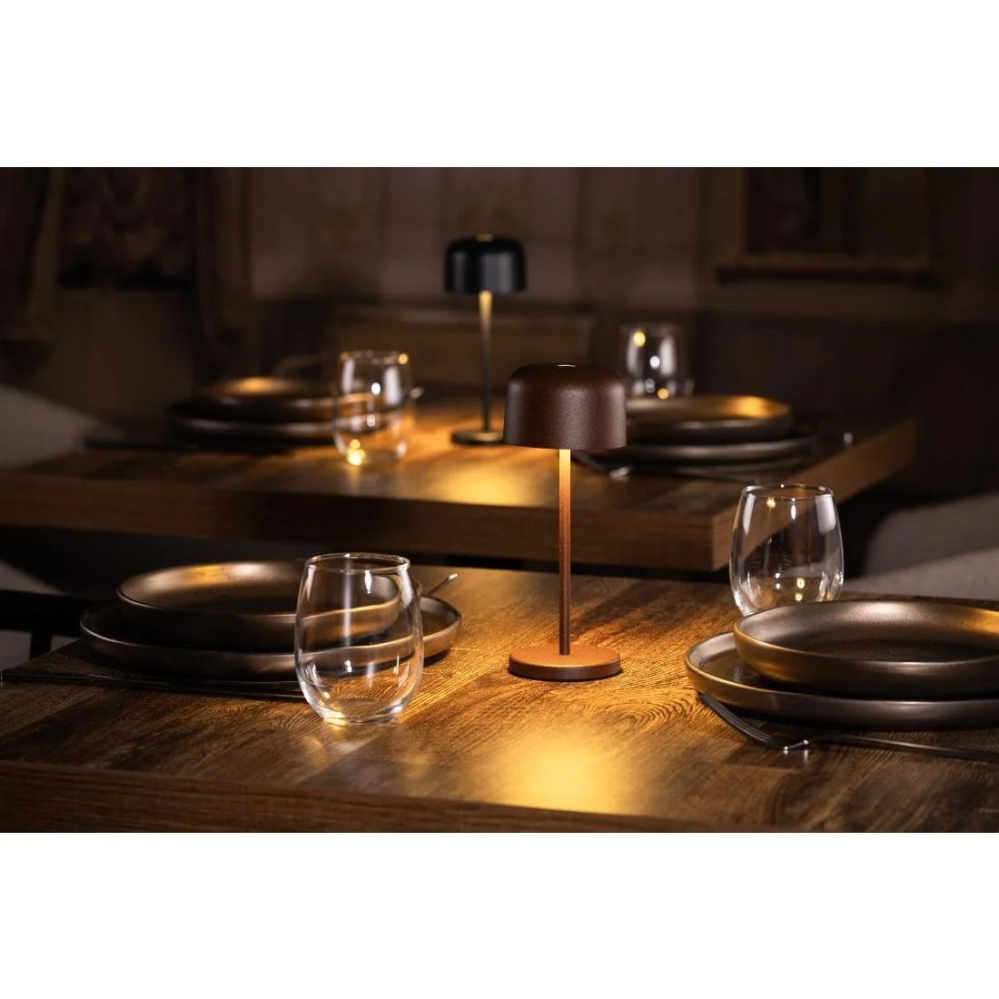 Olympia Siena Table Lamp Round Dome Chestnut 200mm - Image 8