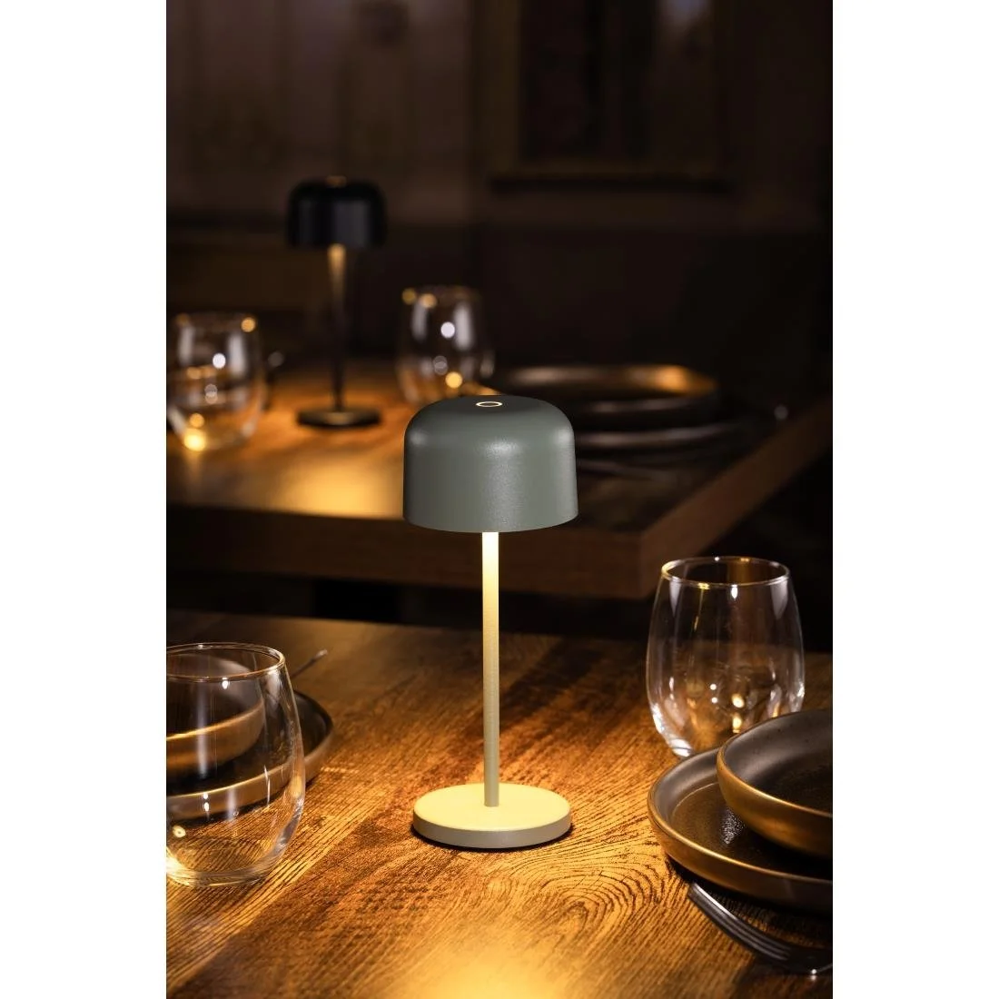 Olympia Siena Table Lamp Round Dome Sage 200mm - Image 7