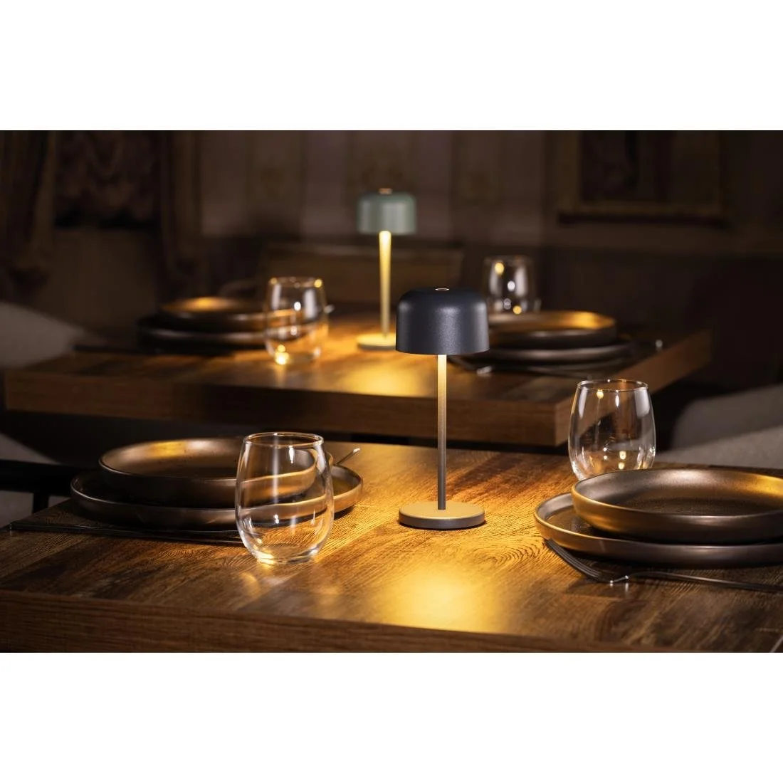 Olympia Siena Table Lamp Round Dome Grey 200mm - Image 8