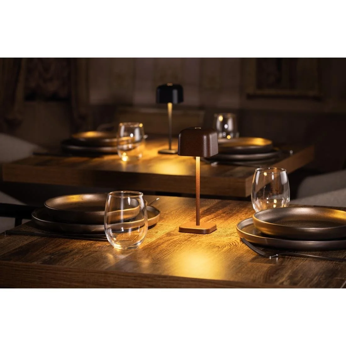 Olympia Lucca Table Lamp Squared Dome Chestnut 200mm - Image 8