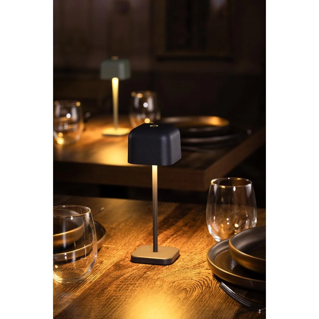 Olympia Lucca Table Lamp Squared Dome Grey 200mm - Image 7