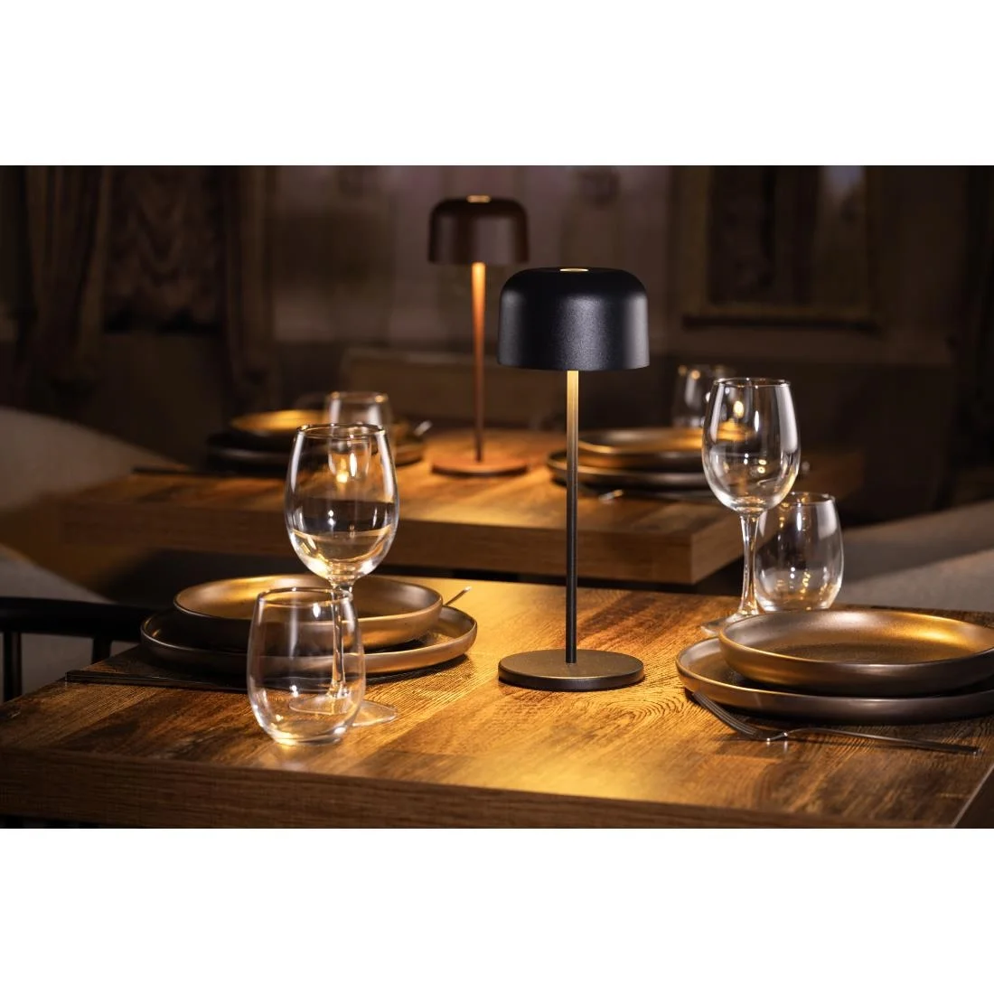 Olympia Siena Table Lamp Round Dome Black 300mm - Image 6
