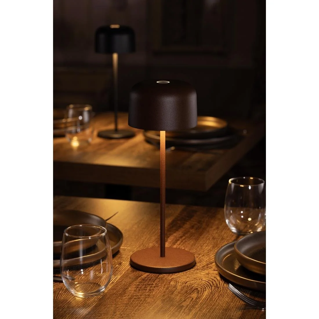 Olympia Siena Table Lamp Round Dome Chestnut 300mm - Image 7