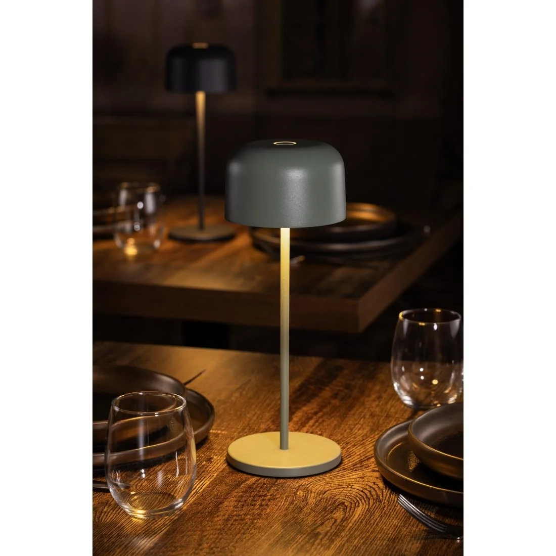 Olympia Siena Table Lamp Round Dome Sage 300mm - Image 7