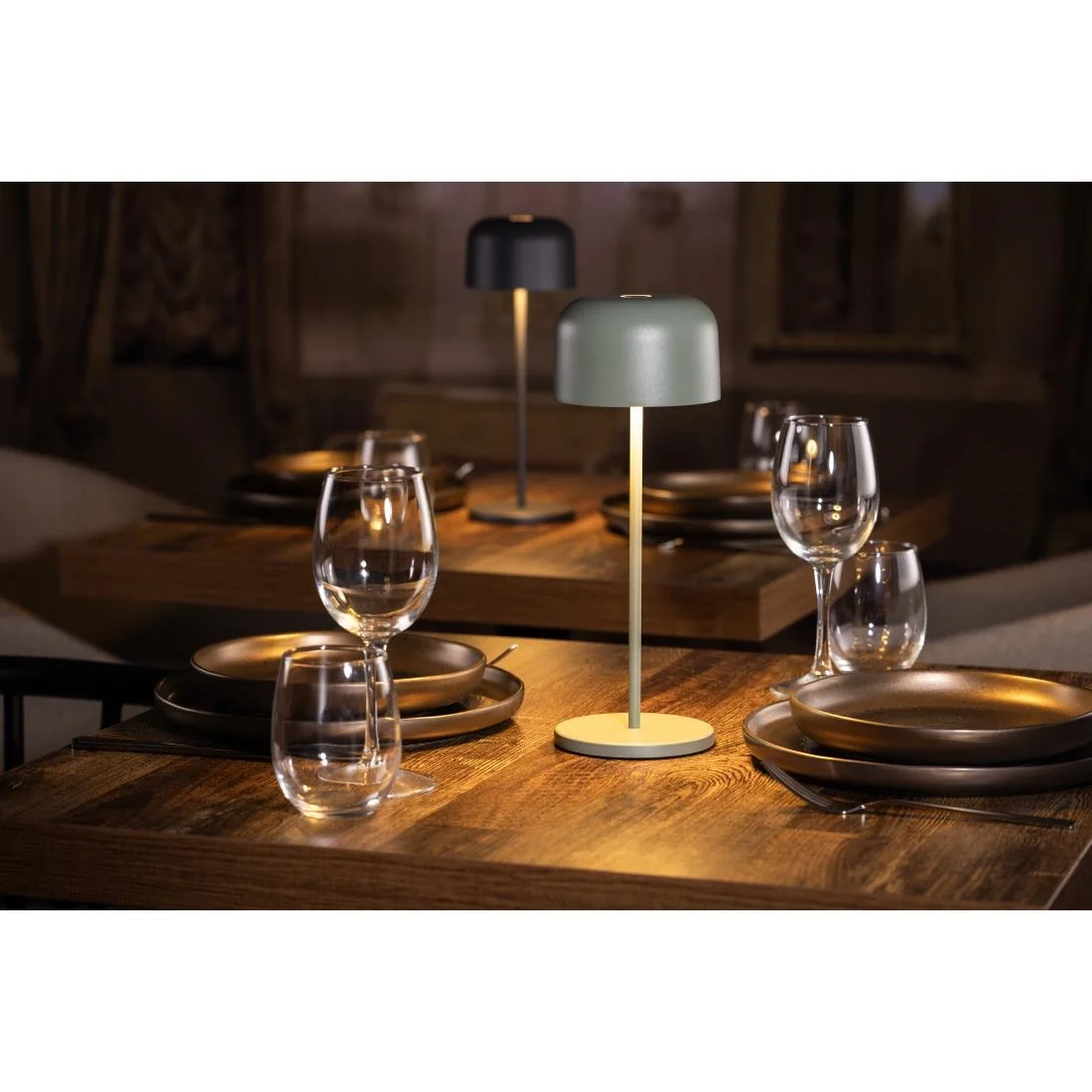 Olympia Siena Table Lamp Round Dome Sage 300mm - Image 8