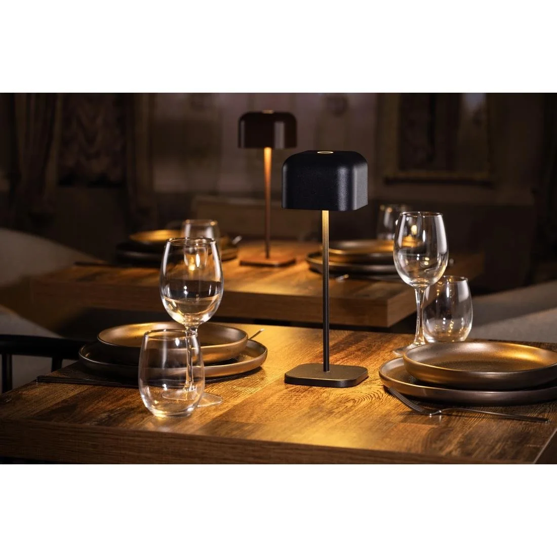 Olympia Lucca Table Lamp Squared Dome Black 300mm - Image 8