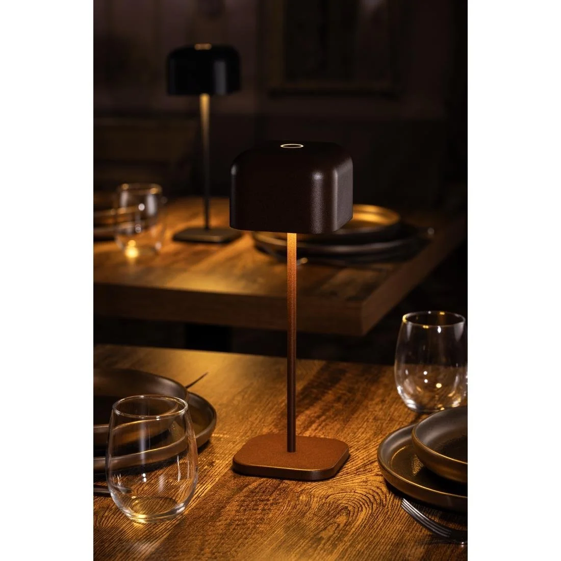 Olympia Lucca Table Lamp Squared Dome Chestnut 300mm - Image 7