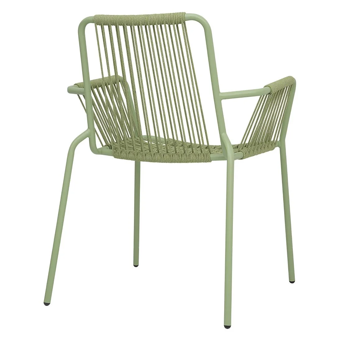 Bolero Melbourne Rope Design Arm Chairs Light Green (4 Pack) - Image 3