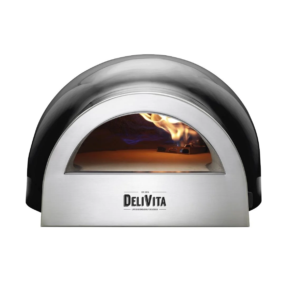 Delivita Dual Fuel Gas Pizza Oven Very Black - Image 2