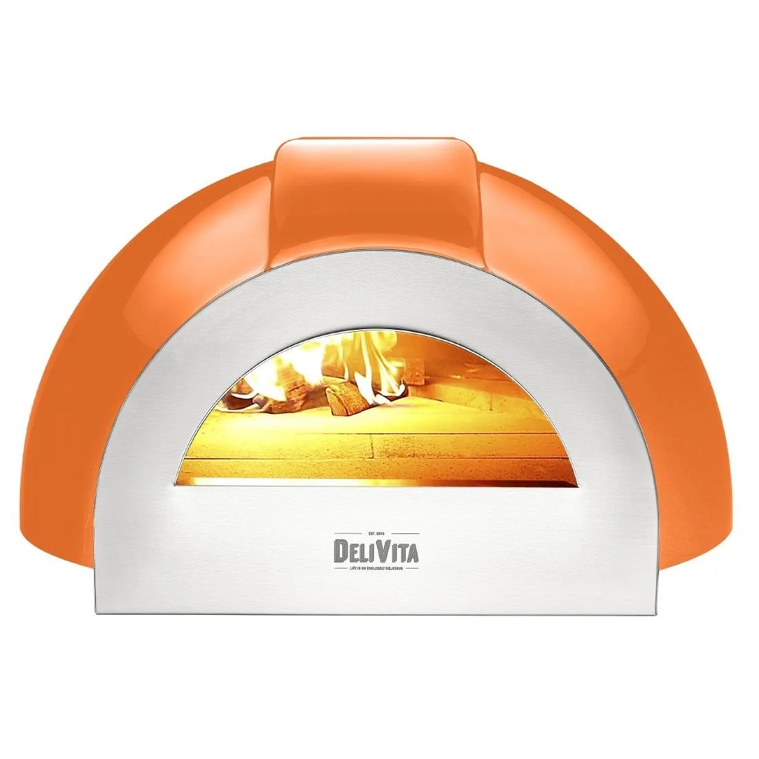 DeliVita Pro Dual Fuel Pizza Oven Orange Blaze+ Chimney - Image 1