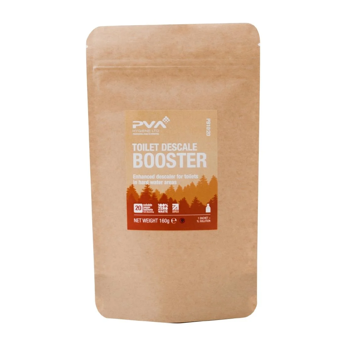 PVA Hygiene Water Soluble Paper Sachets Toilet Descale Booster (20 Pack)