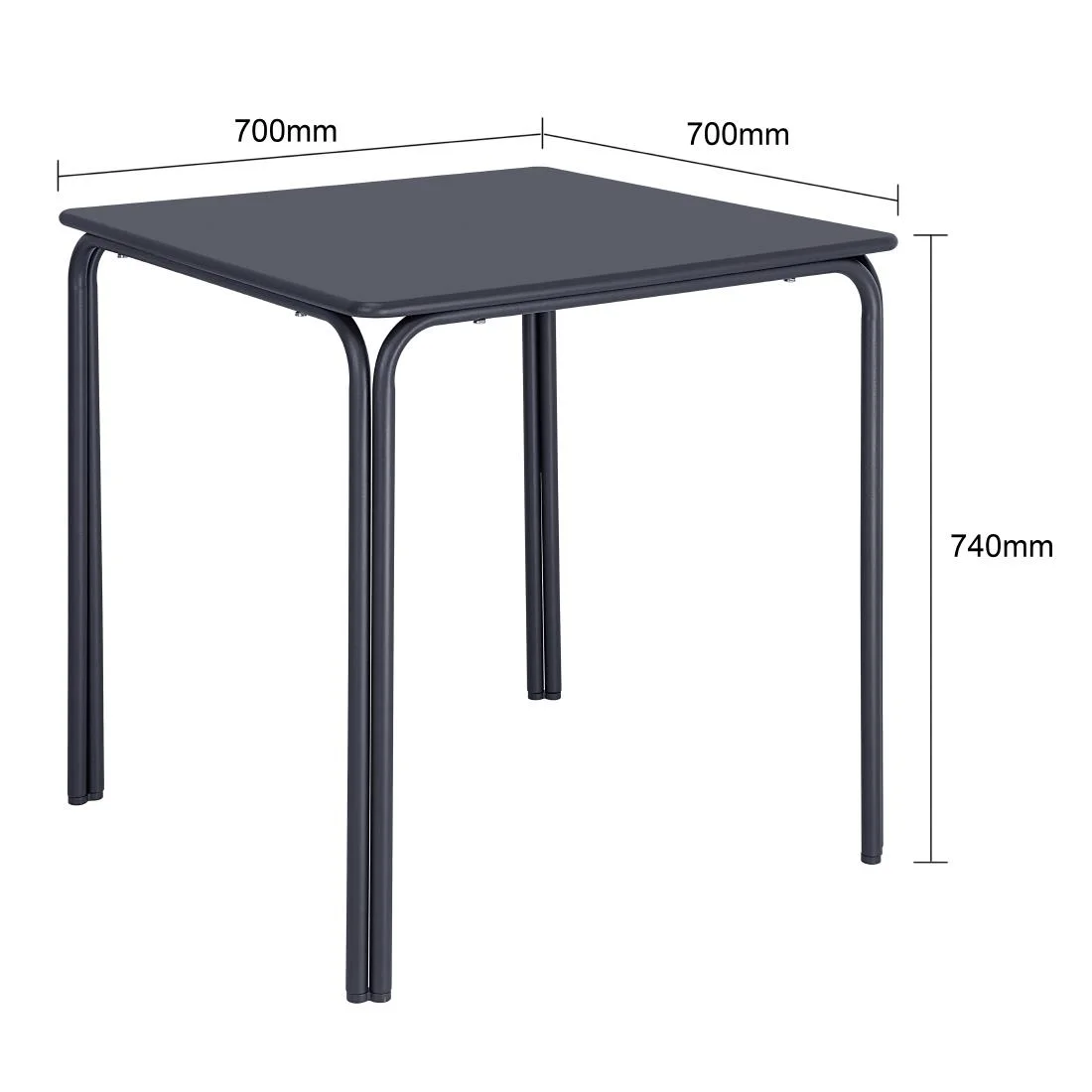 Bolero Adeline Steel Square Table 700mm Slate Blue - Image 4
