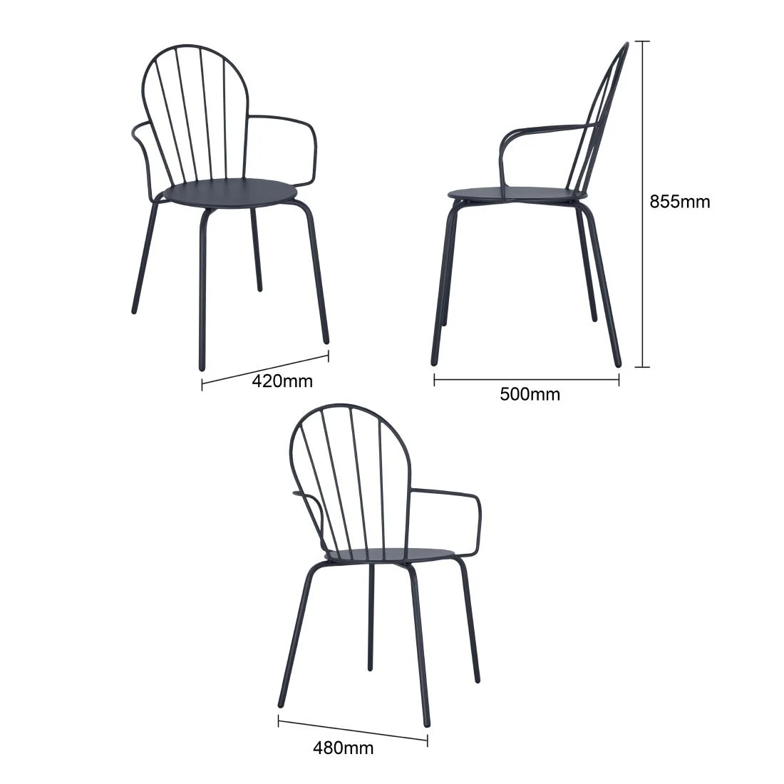 Bolero Adeline Arm Chairs Slate Blue (4 Pack) - Image 5