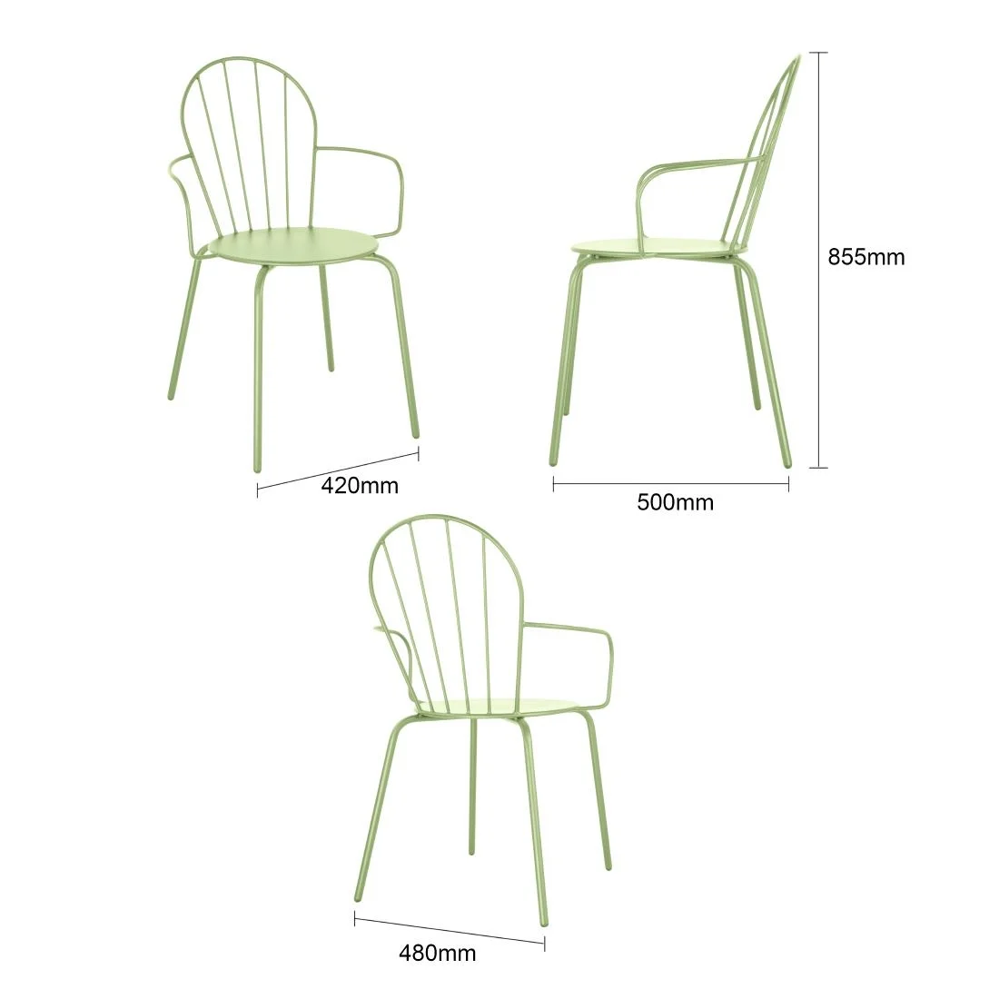 Bolero Adeline Arm Chair Light Green (4 Pack) - Image 5
