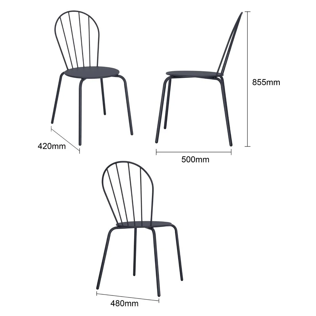Bolero Adeline Side Chairs Slate Blue (4 Pack) - Image 5
