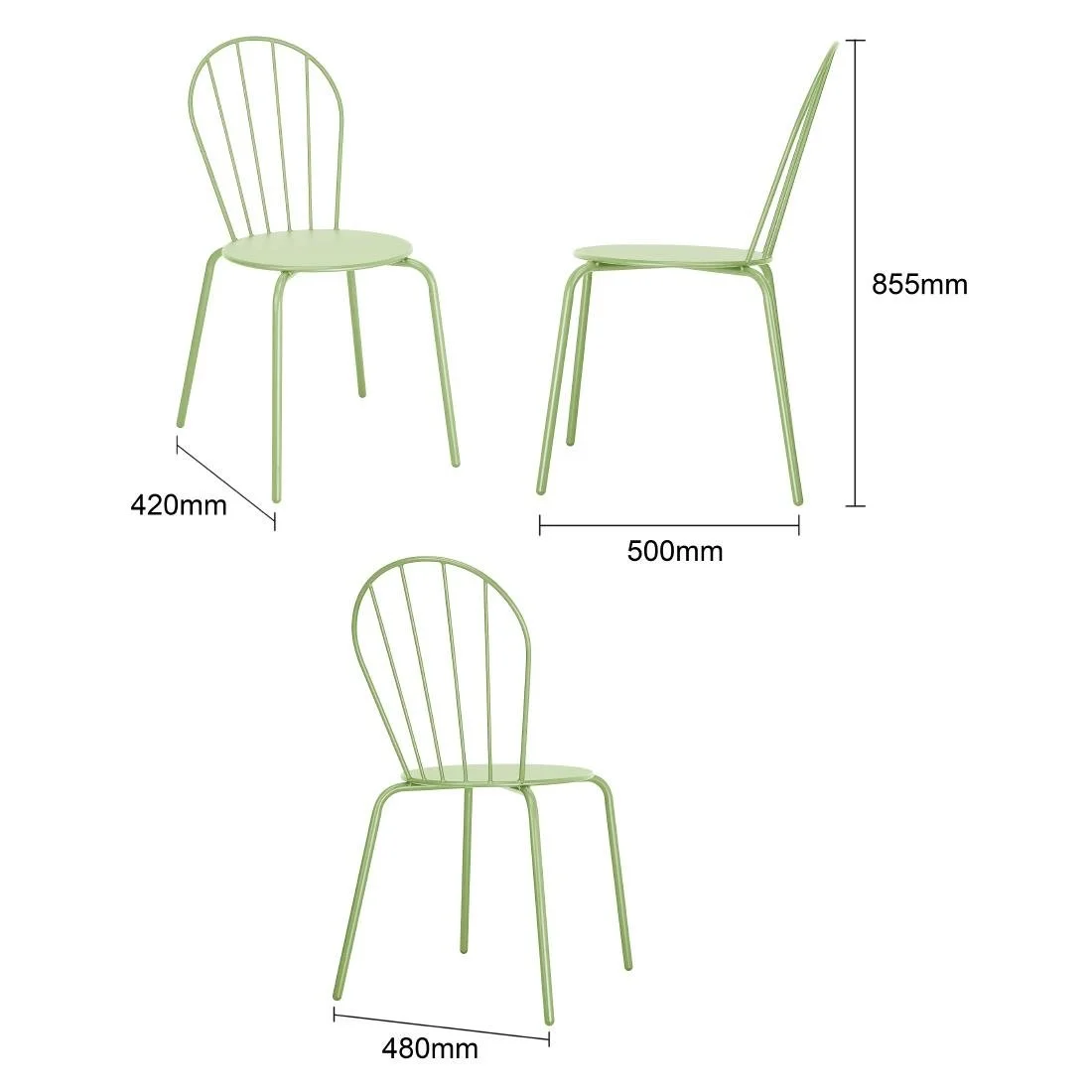 Bolero Adeline Side Chair Light Green (4 Pack) - Image 5
