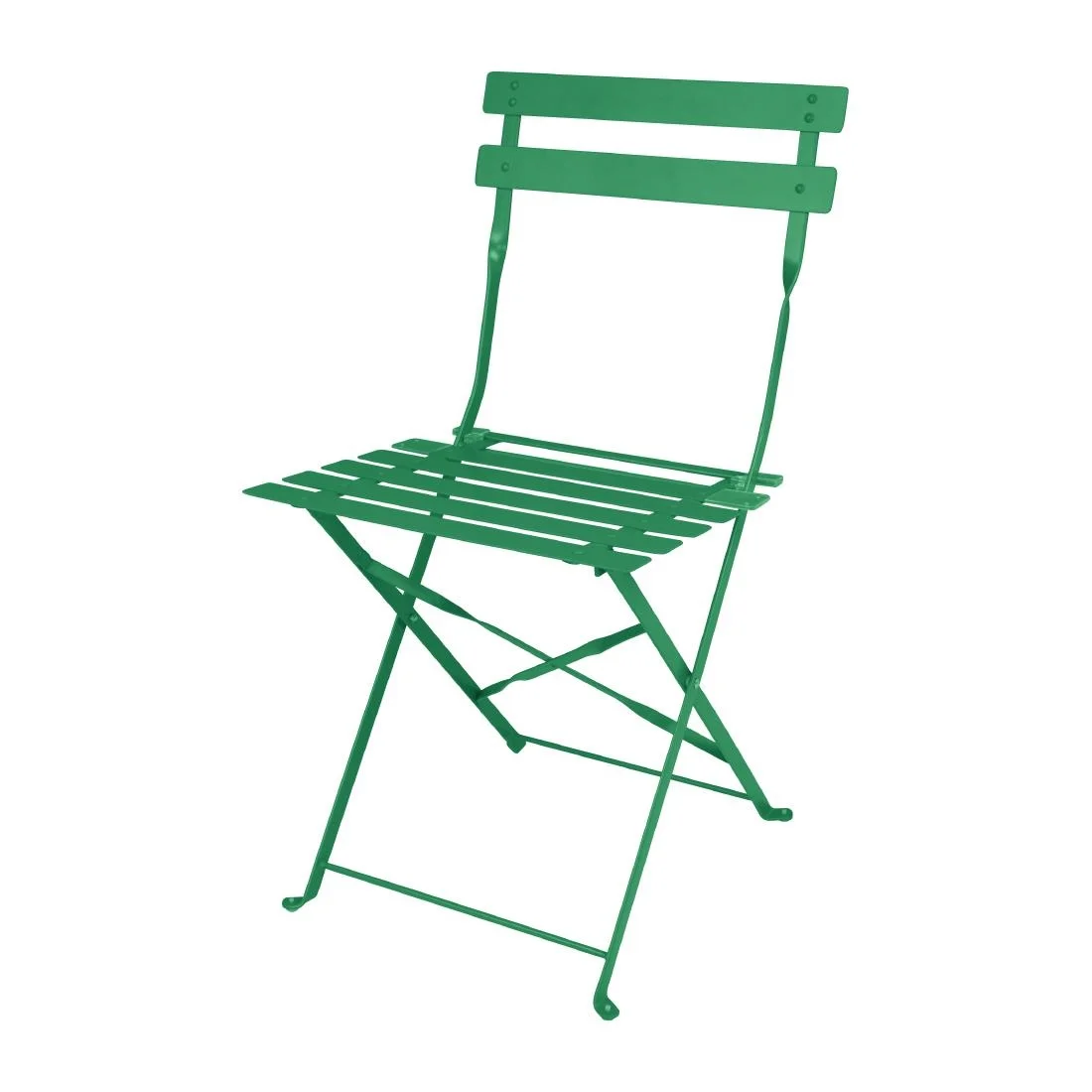 Bolero Perth Forest Green Pavement Style Steel Folding Chairs (2 Pack)