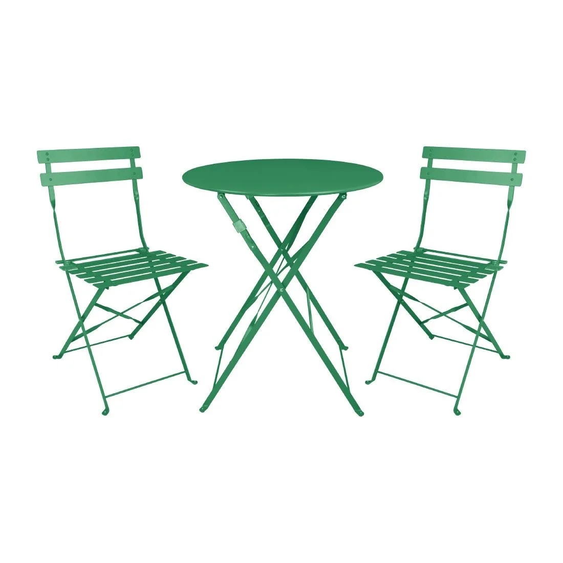 Bolero Perth Forest Green Pavement Style Steel Folding Chairs (2 Pack) - Image 4
