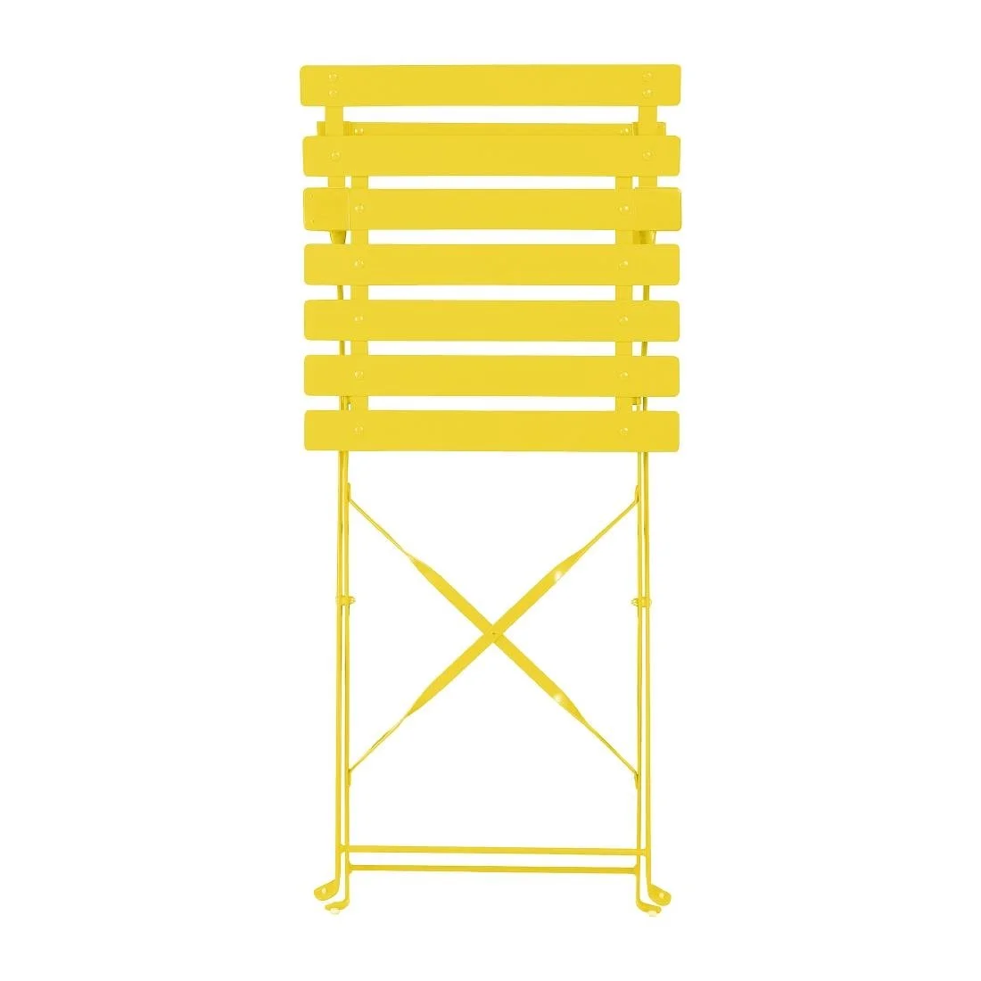 Bolero Perth Mellow Yellow Pavement Style Steel Folding Chairs (2 Pack) - Image 4