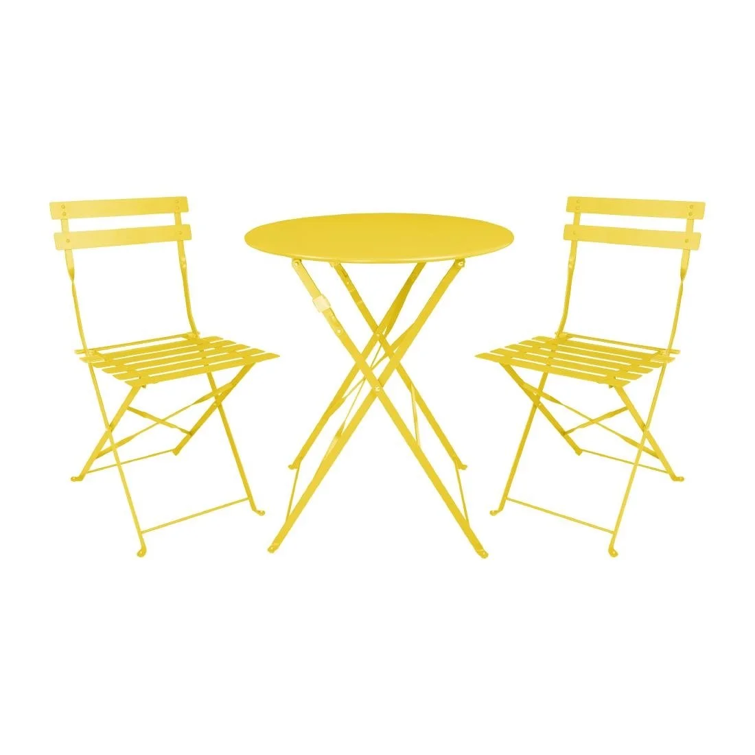 Bolero Perth Mellow Yellow Pavement Style Steel Folding Chairs (2 Pack) - Image 6