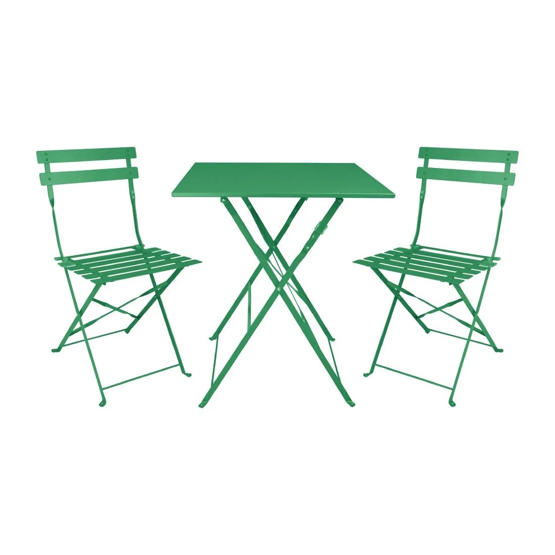 Bolero Perth Forest Green Pavement Style Steel Table Square 600mm - Image 6