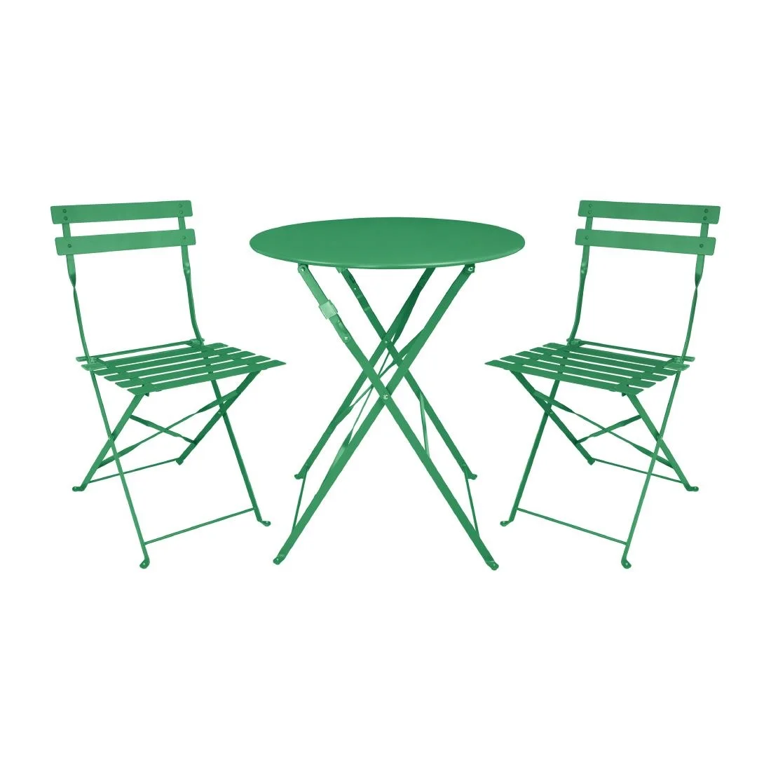 Bolero Perth Forest Green Pavement Style Steel Table Round 600mm - Image 6