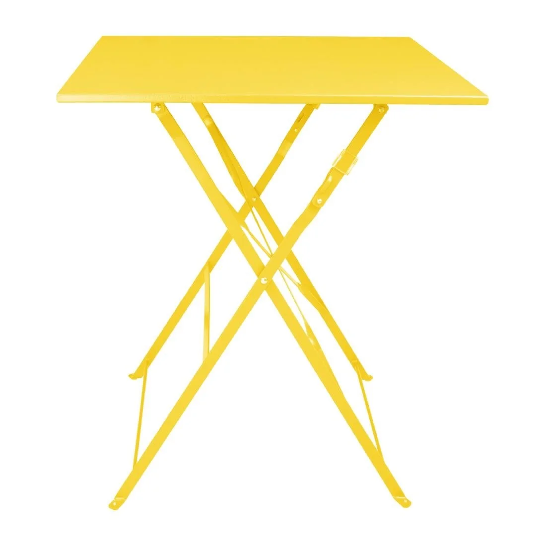 Bolero Perth Mellow Yellow Pavement Style Steel Table Square 600mm - Image 1